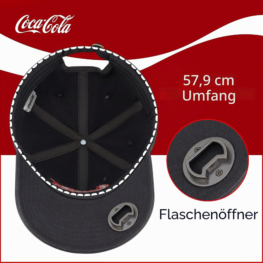 Concept One Unisex-Erwachsene Coca Cola Dad Hut, Logo Baumwolle verstellbare gebogener Krempe Baseba