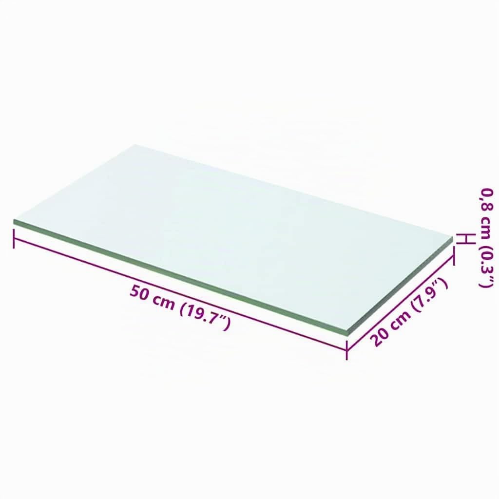 vidaXL Glasboden Glasscheibe Glasplatte für Glasregal Transparent 50 cm x 20 cm 50 x 20 cm, 50 x 20
