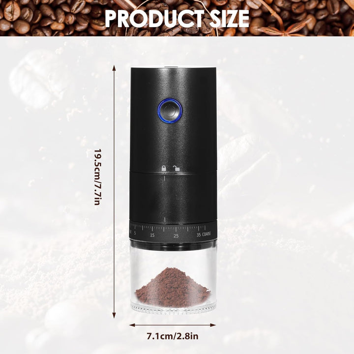 Kaffeemühle Elektrisch Kegelmahlwerk, USB Wiederaufladbare Elektrische Kaffeemühle mit 38 Grobkörnig