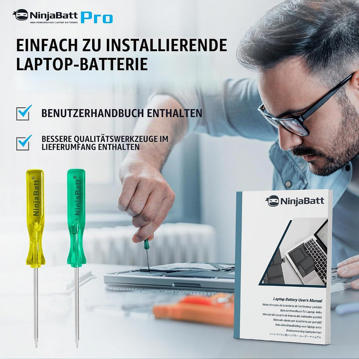 NinjaBatt Pro HT03XL L11119-855 Akku für HP Pavilion 15 - Passt zu 14-CE/14-CF/15-DB/15-CS/15-DA/15-