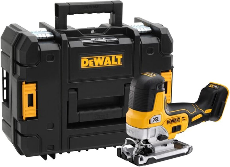 Dewalt 18V Akku-Pendelhubstichsäge DCS335NT (bürstenlos, verstellbarer Alu-Druckguss-Sägeschuh, 3-fa