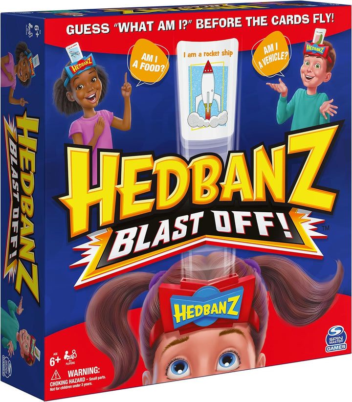 Spin Master Games 6061503 Game for and Kids Aged Over 6 Hedbanz Blastoff Spiel für Familien und Kind