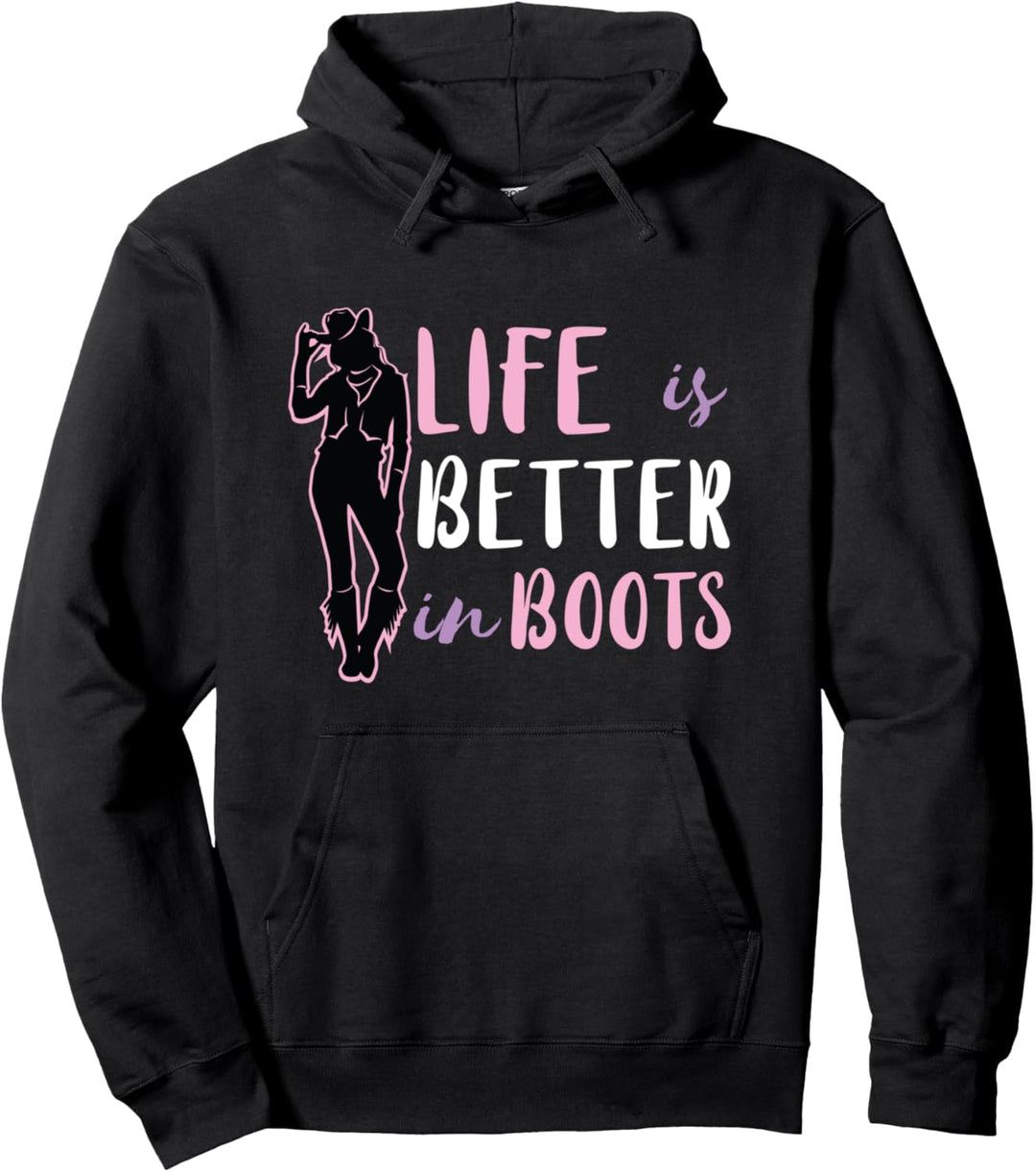 Das Leben ist besser In Stiefeln Dancer Line Dance Stiefel Line Dance Pullover Hoodie