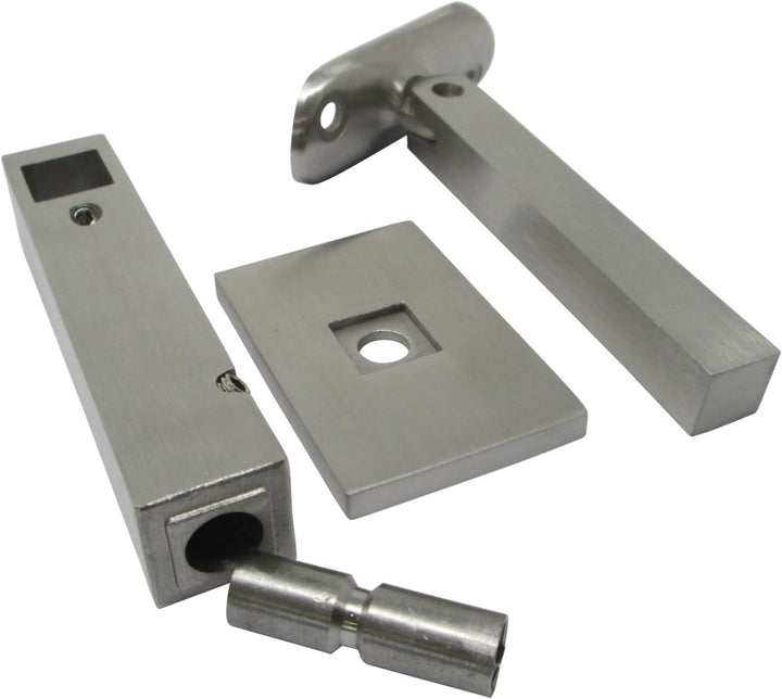 5 x Edelstahl Handlaufhalter eckig höhen- und neigungsverstellbar für Rohr-Ø 42,4 x 2,0 mm Rund Pfos