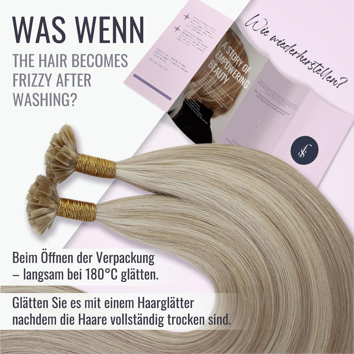 Fshine 1g Bondings Echthaar Extensions 50cm Highlight Aschblond Mit Bleiche Blonde UTip Echthaar Haa