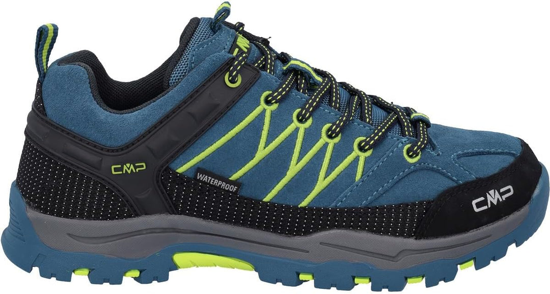CMP Jungen Kids Rigel Low Shoes Wp Trekking-Schuhe 28 EU Blau Säuregrün Deep Lake Acido, 28 EU Blau