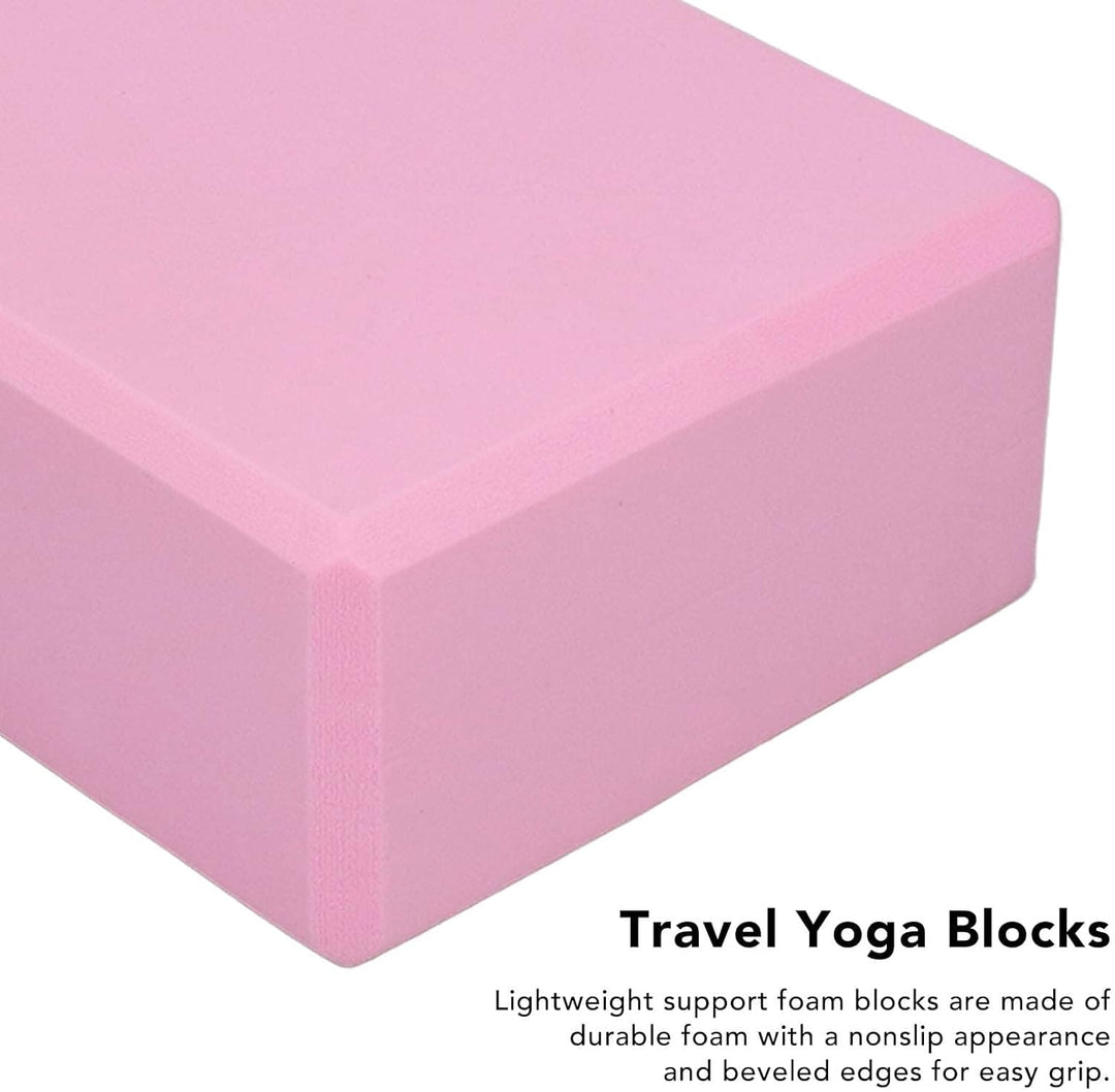 Pink Yoga Block, Foam 2 Pack Foam Travel Yoga Pilates Blocks Stabilit?t rutschfeste Bl?cke f¨¹r Medi