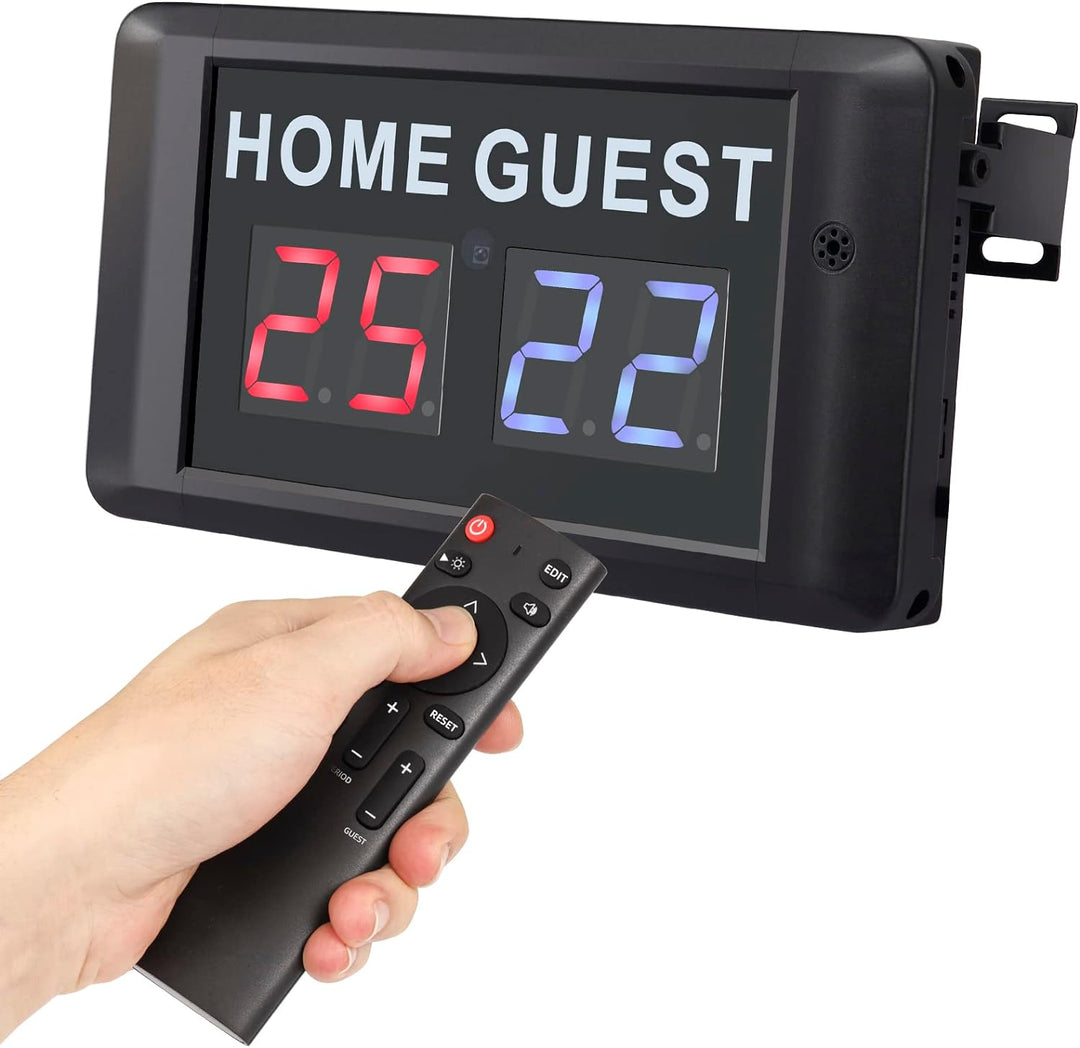 PELLOR Sport Anzeigetafel Fussball Portable Scoreboard, LED Anzeigetafel Elektronisch 0-99 mit Fernb