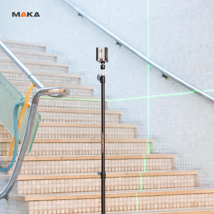 MAKA Grüner Kreuzlinienlaser - USB-C aufladbar - 0,3 mm/m - 4° Selbstnivellierend Linienlaser - IP54