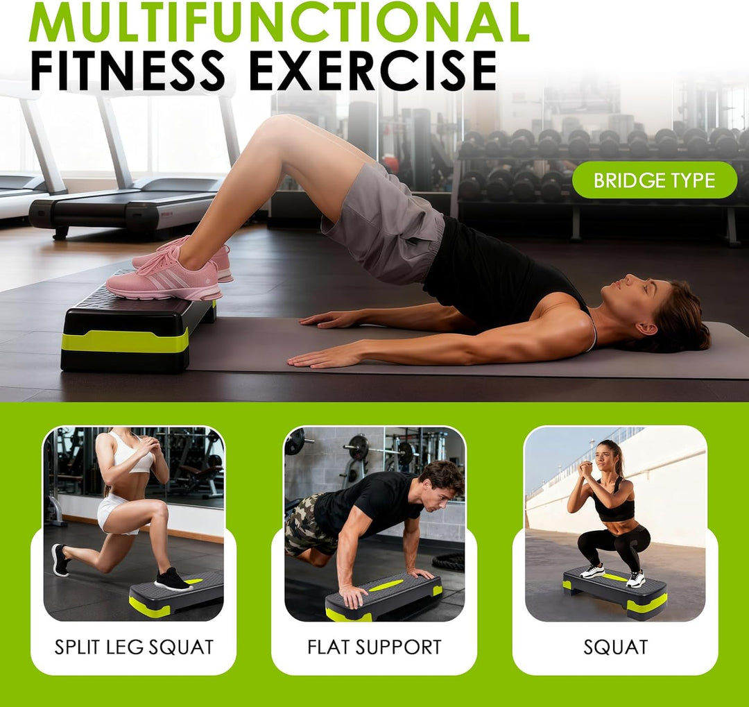 Aerobic Steppbrett,Stepper für Zuhause,Rutschfestes Trainingsgerät für Cardio, Fitness,Höhenverstell