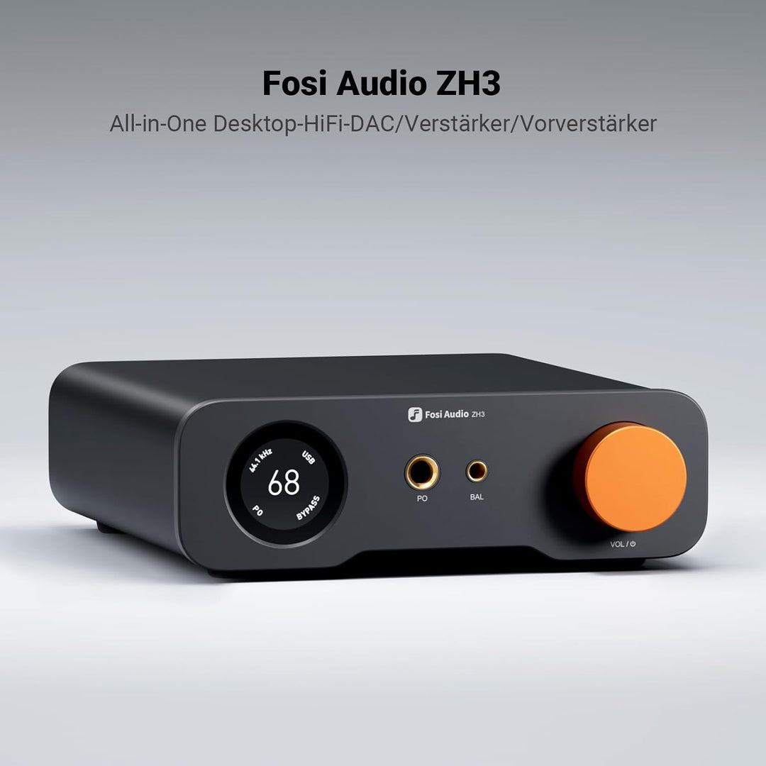 Fosi Audio ZH3 Full Balanced HiFi Vorverstärker, DAC Kopfhörerverstärker mit AKM4493SEQ XMOS XU316 P