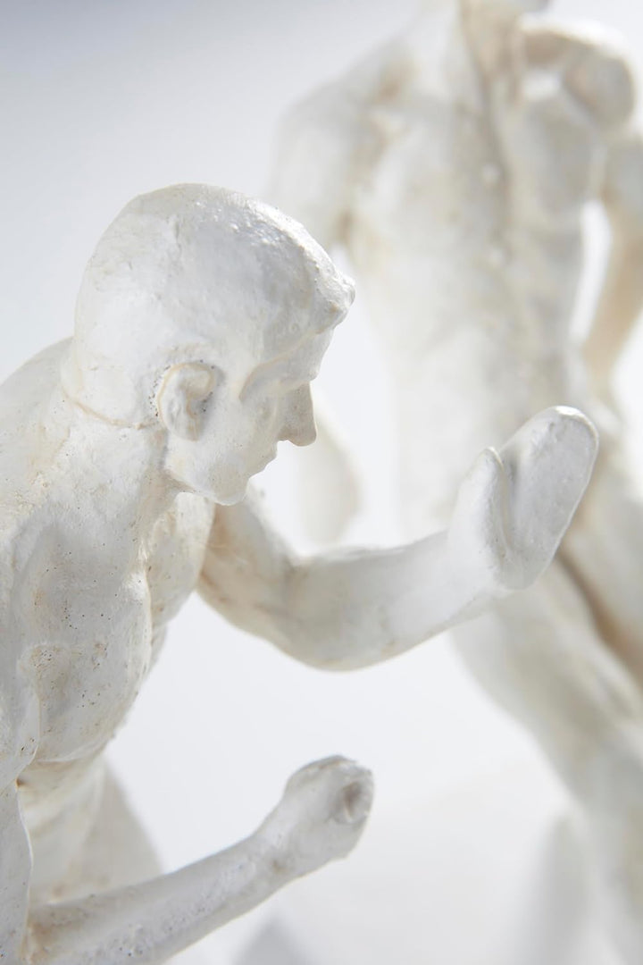 Jotex Push Bücherstütze, stilvolle und Starke dekorative Buchstütze aus Polyresin (2er Set) - Weiss,