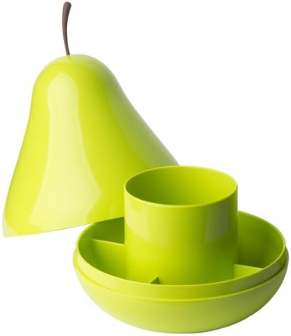 QUALY QL10148G Aufbewahrungsbox Birne Pear Pod 16,5 x 16,5 x 19,5 cm Kunststoff, grün, Grün
