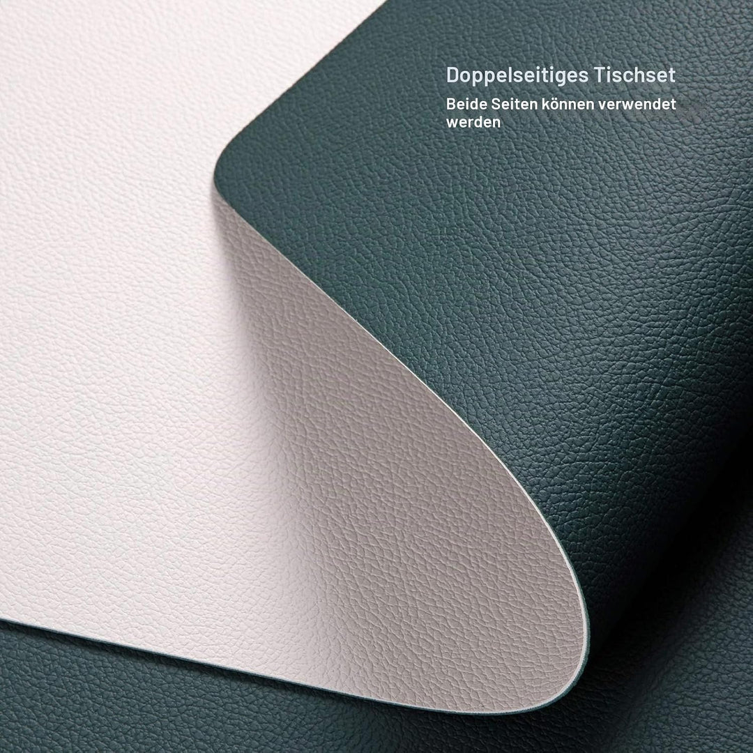 Myir JUN Tischsets Abwaschbar und Untersetzer, Platzset Leder Platzdeckchen Abwaschbar Doppelseitige