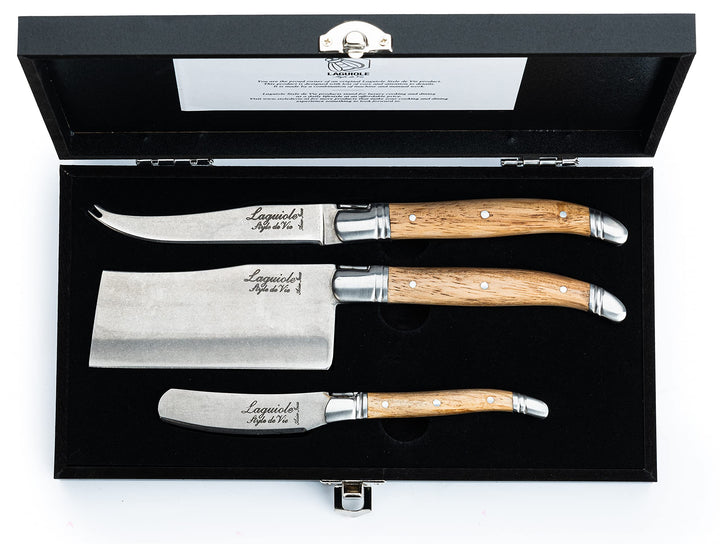 Laguiole Style de Vie Käsemesser Luxury Line, 3-teilig, eichenholz