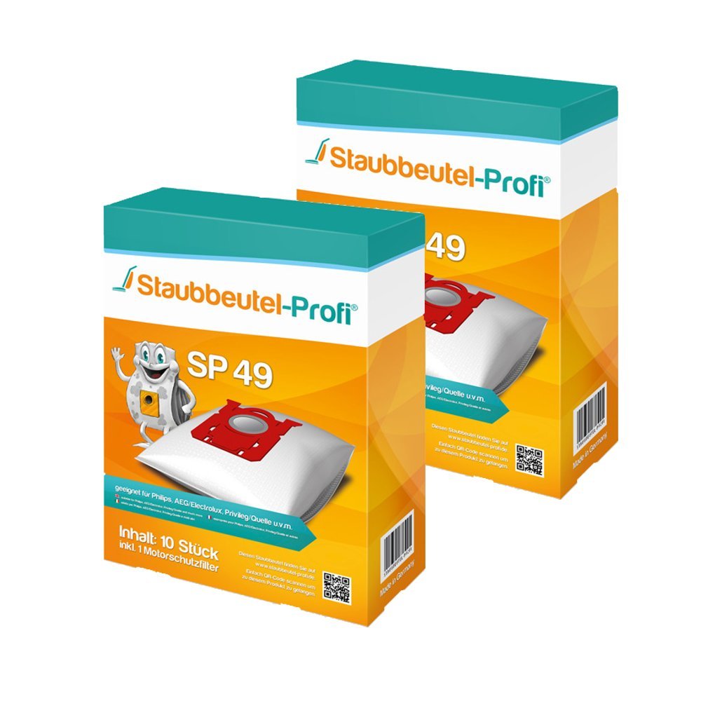 20 Staubsaugerbeutel SP49 von Staubbeutel-Profi® kompatibel mit Swirl PH86, Swirl PH96, S-Bag für AE