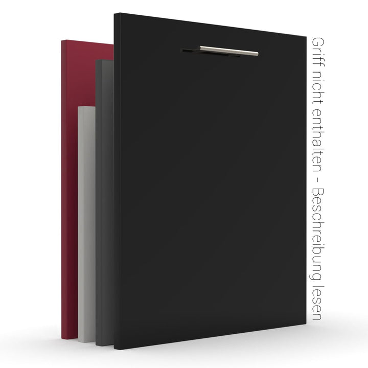 X57 Geschirrspülerfront 19mm voll-, teilintegriert und nach Mass (Graphitschwarz (hochglanz), 594x71