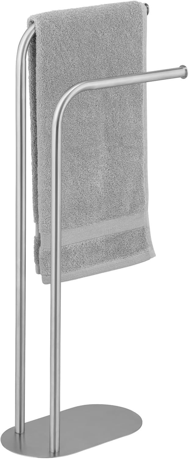 Handtuchständer Mod. Levante freistehender Edelstahl Handtuchhalter platzsparend satiniertes Metall