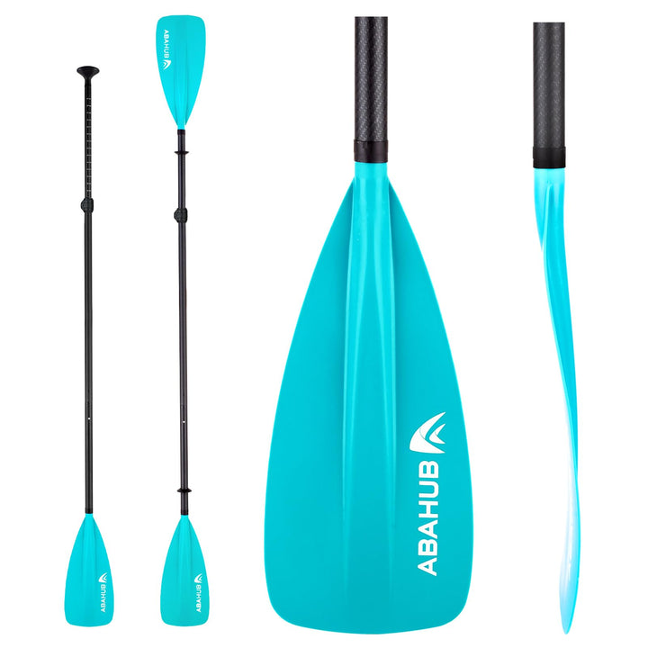 Abahub 4 teilig Carbon SUP Kajak Paddel, 2 in 1 verstellbare Stand up Paddleboard Paddel, leichte Ca