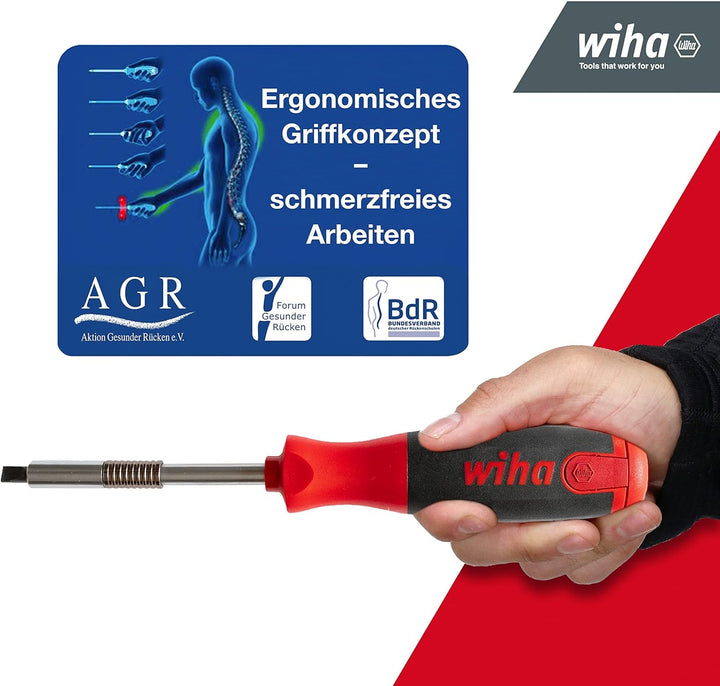 Wiha LiftUp 26one® Schraubendreher 13-tlg. mit Doppelbit Set im Griff I Bithalter I Innenvierkant, I