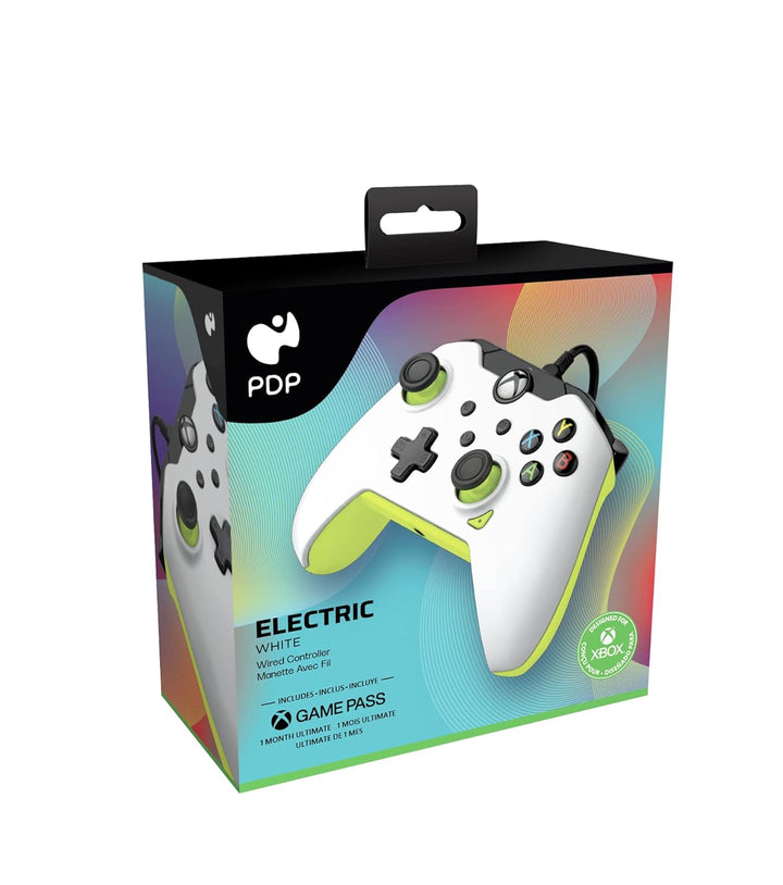 PDP verkabelt Controller Electric weiss für Xbox Series X|S, Gamepad, verkabelt Video Game Controlle