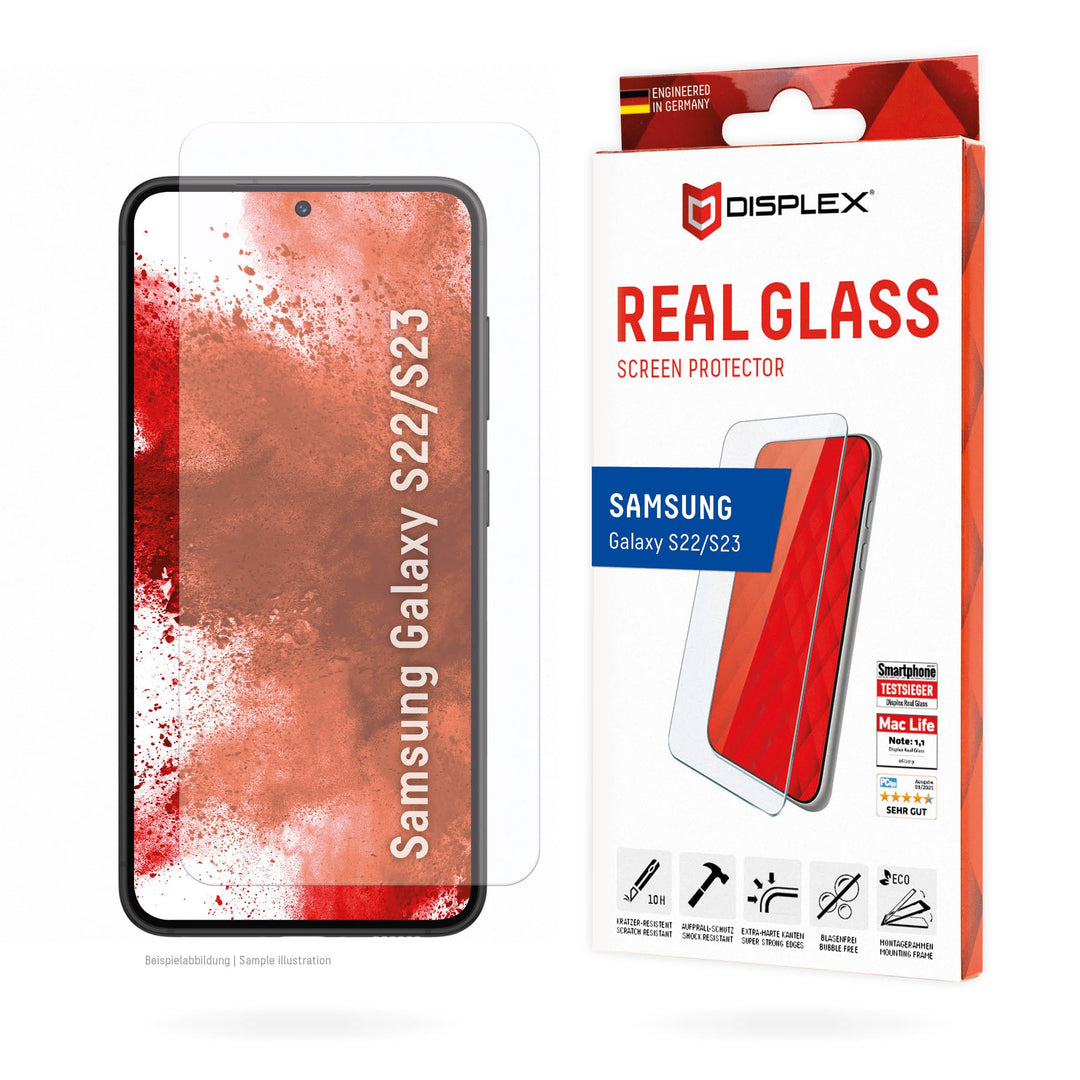 Displex Displayschutzglas für Galaxy S22/S23 Real Glas 10H | Displayschutzfolie aus 10H Echtglas: kr