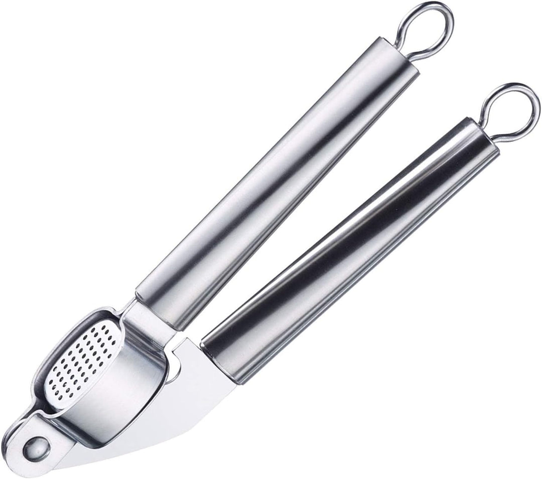 Westmark Knoblauchpresse mit herausnehmbarem Gittereinsatz, Länge: 20 cm, Rostfreier Edelstahl, Glor