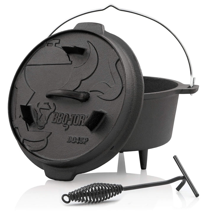 BBQ-Toro Dutch Oven Premium Serie | 4,2 Liter (DO45P), Topf mit Füsse | bereits eingebrannt - presea