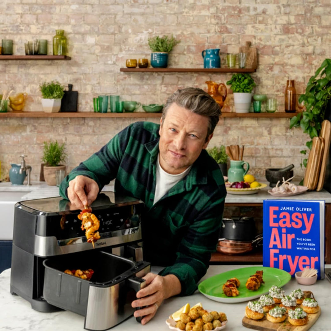 Jamie Oliver by Tefal Dual Drawer Heissluftfritteuse 8,3 L – Airfryer mit 2 Kammern & Grillfunktion,