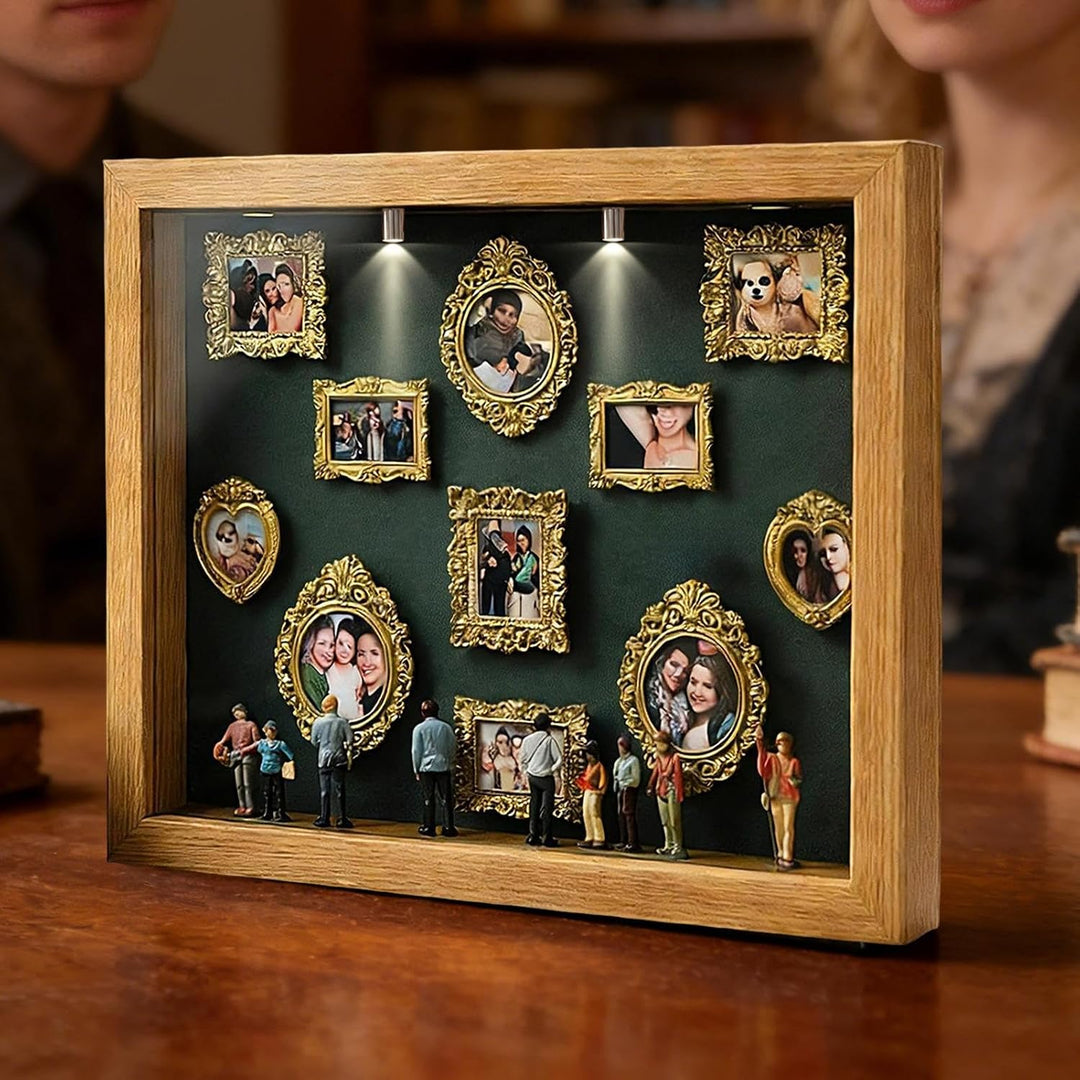Museum of Us, DIY Mini-Museums-Silhouette-Box, personalisiertes Foto-Schattenbox-Rahmenset mit Licht
