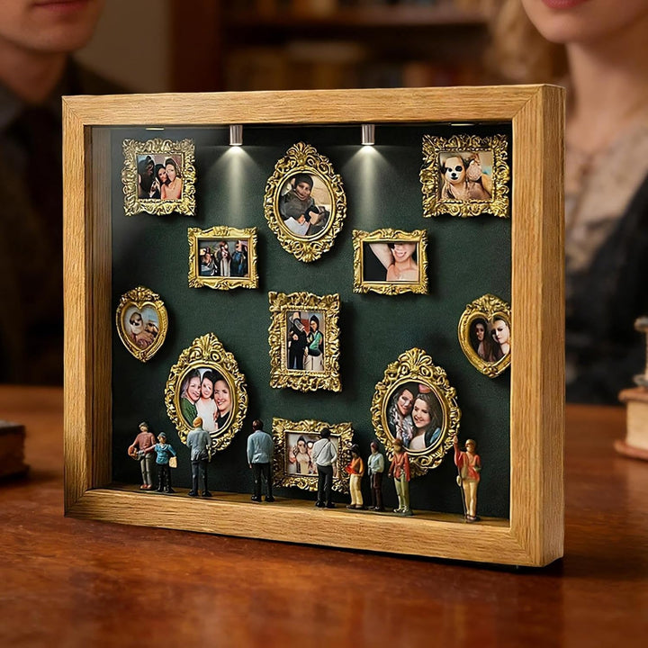 Museum of Us, DIY Mini-Museums-Silhouette-Box, personalisiertes Foto-Schattenbox-Rahmenset mit Licht