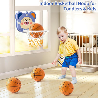 TEMI Indoor Mini Basketball Reifen für Kinder Alter 2 3 4 5 6, Kleinkinder Basketball Reifen mit auf