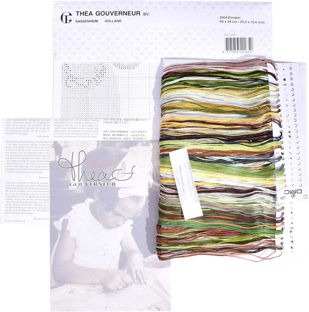 Thea Gouverneur - Kreuzstich-Set - Enten - Leinen - 36 Count - Für Erwachsene - 2064
