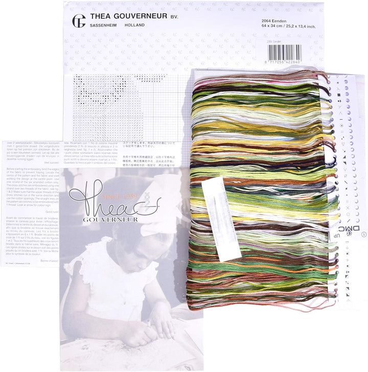 Thea Gouverneur - Kreuzstich-Set - Enten - Leinen - 36 Count - Für Erwachsene - 2064