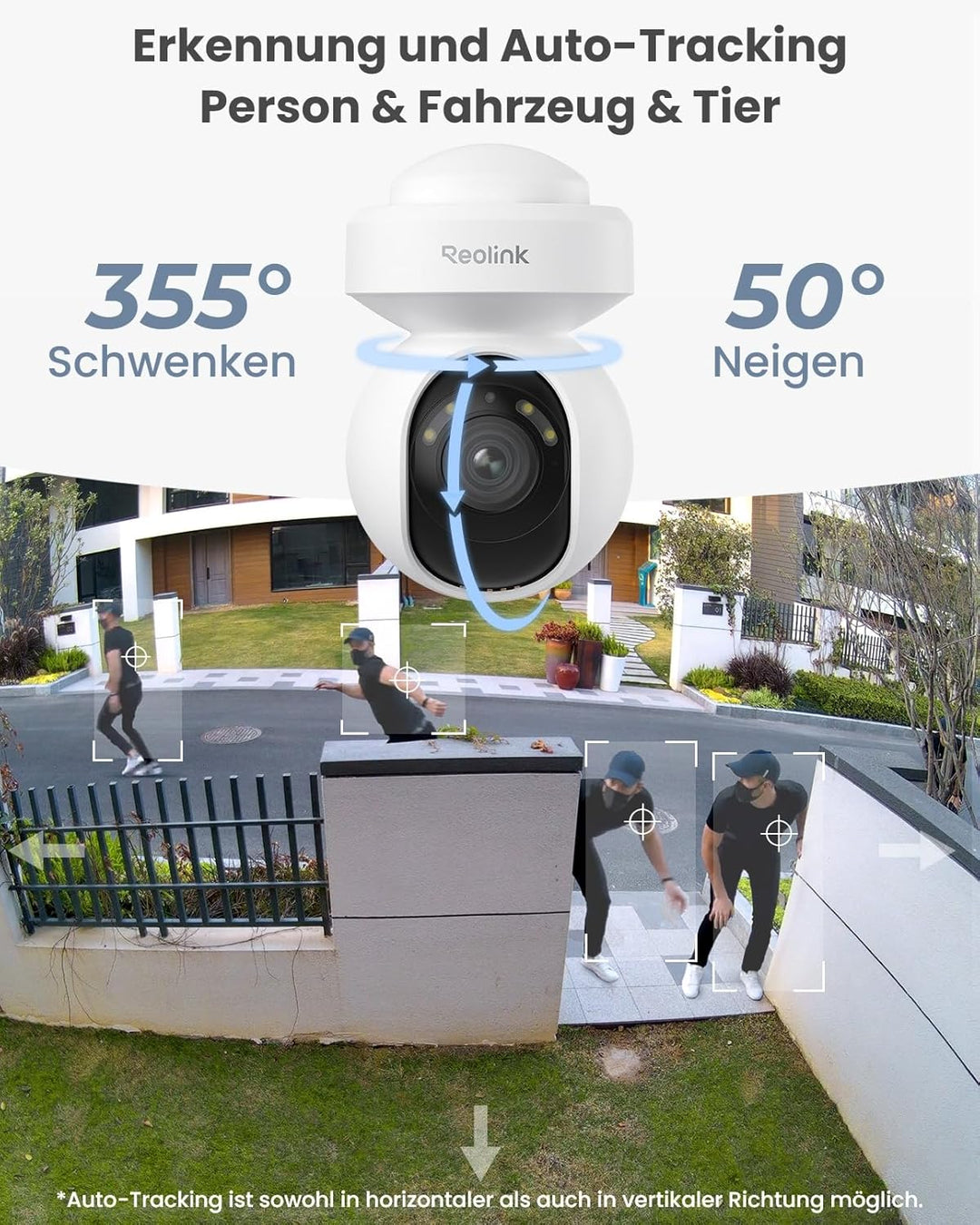 Reolink 5MP PTZ Überwachungskamera Aussen, 3X Optischer Zoom, 2,4/5GHz WLAN Kamera Outdoor mit Perso