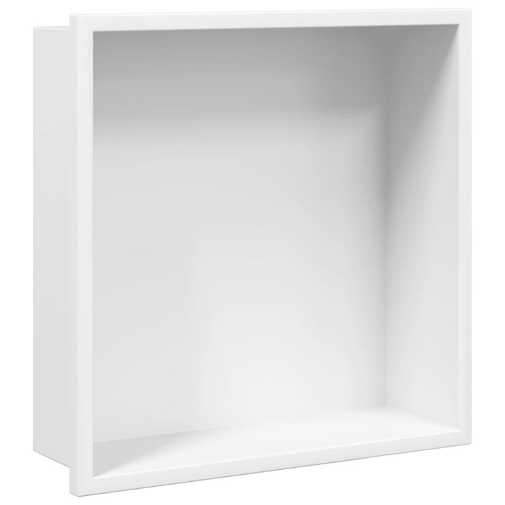 vidaXL Duschnische Mattweiss 32x32x9 cm Edelstahl, Weiss