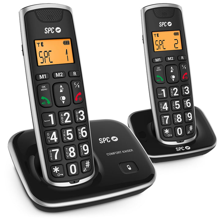 SPC Comfort Kaiser Duo – Schnurloses Festnetztelefon für Senioren mit Tasten und Ziffern in XL–Gröss