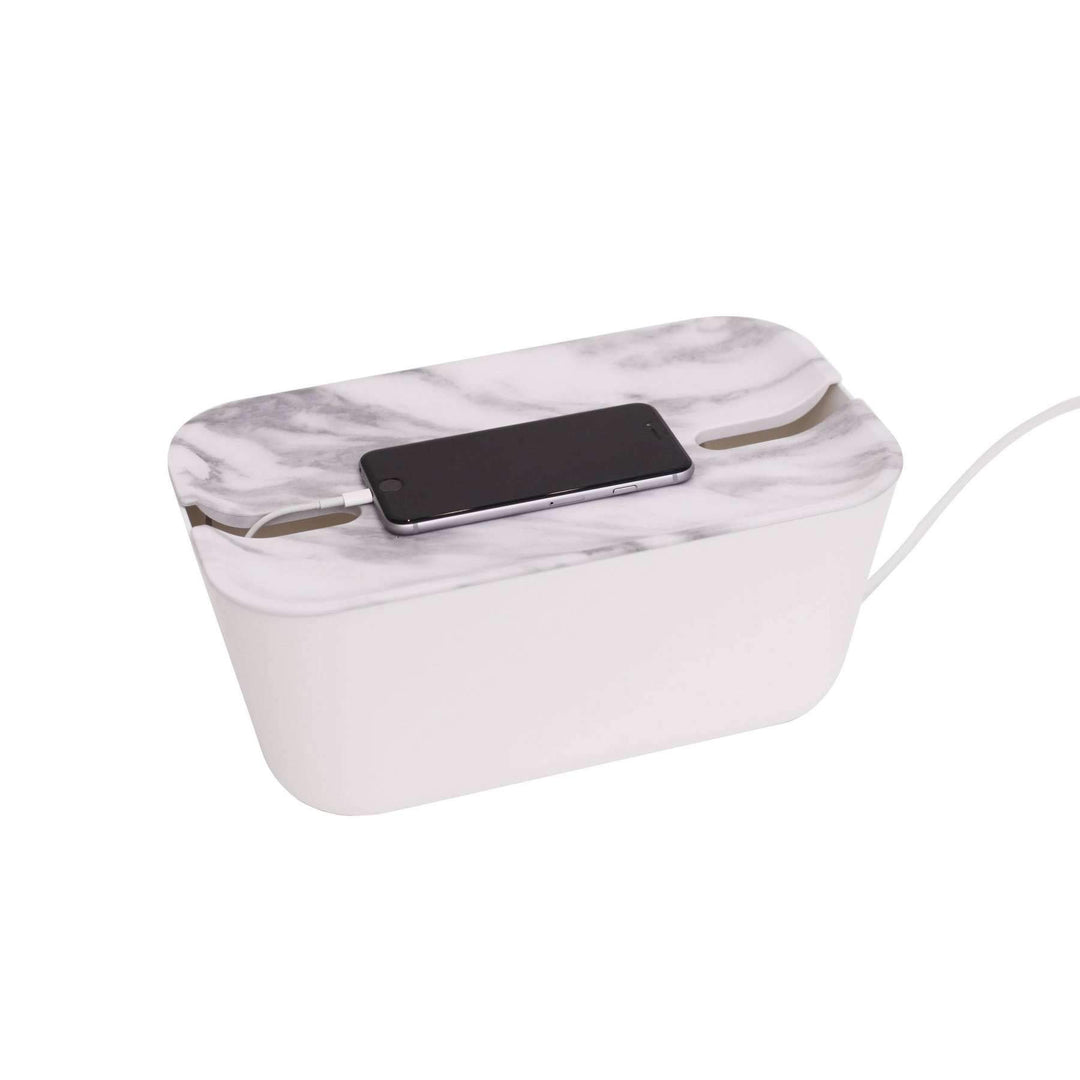 bosign Hideway Cable Organiser M White/Marble, Plastik, Weiss/Hellgrau, Medium M Weiss/Hellgrau, M W