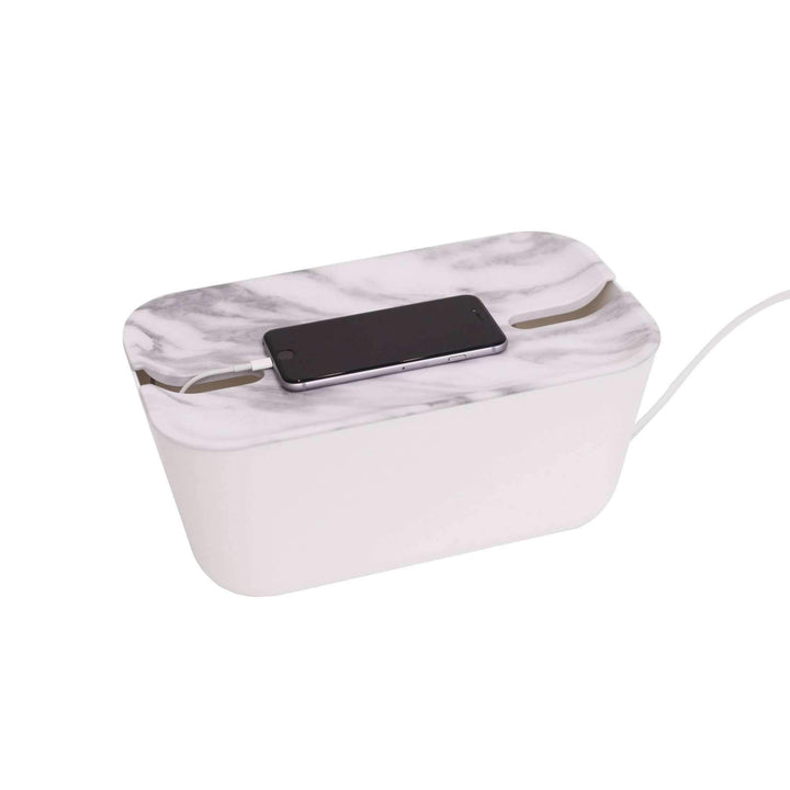 bosign Hideway Cable Organiser M White/Marble, Plastik, Weiss/Hellgrau, Medium M Weiss/Hellgrau, M W