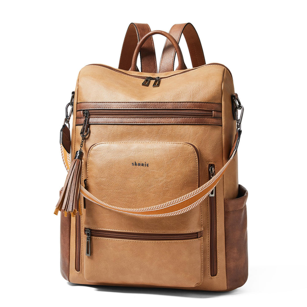 Shrrie rucksack damen elegant geeignet für 15,6Zoll-Notebooks Langlebig wasserdicht Damen aus Leder