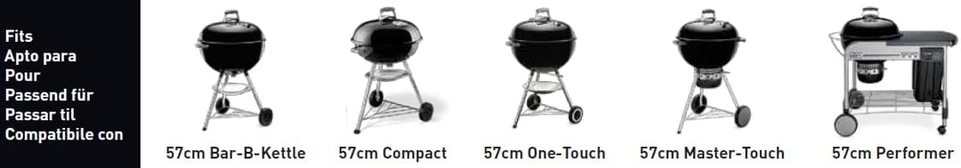 Weber Drehspiess für 57 cm Holzkohlegrills - Motorbetriebener Spiess für gleichmässiges Grillen von