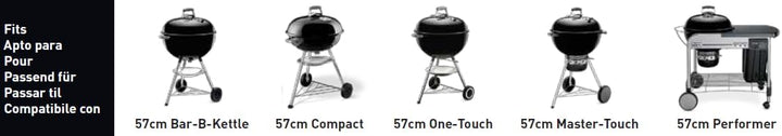 Weber Drehspiess für 57 cm Holzkohlegrills - Motorbetriebener Spiess für gleichmässiges Grillen von
