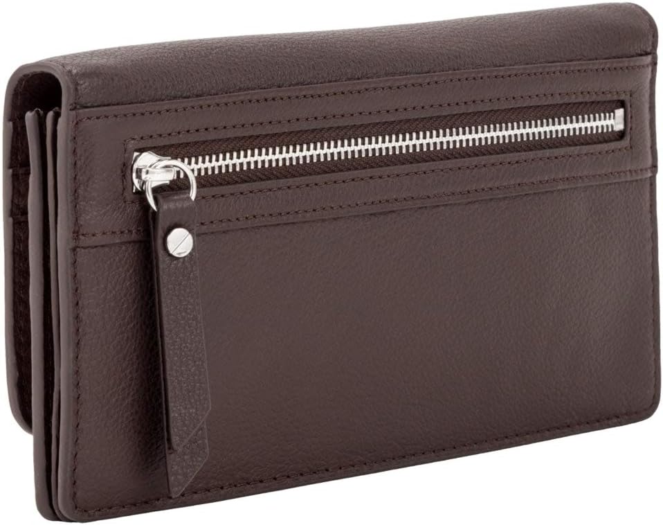 Liebeskind Berlin Round Love Note Slam Geldbörse, Large (10.5 cm x 18.5 cm x 1.8cm), dark brown