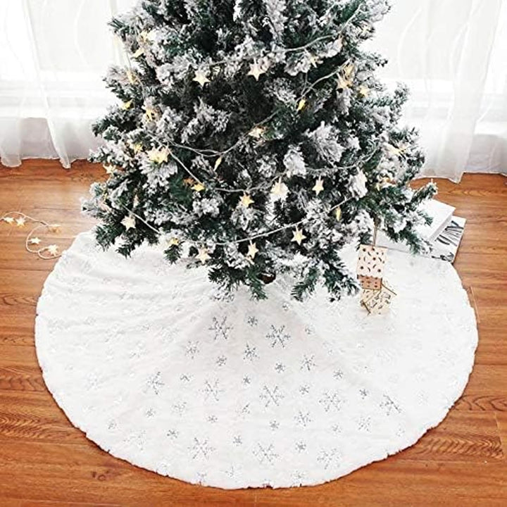 Drezesov Weihnachtsbaumrock Baumdecke Weihnachtsbaum mit 20pc Weihnachtskarte,122CM Weiche Weihnacht