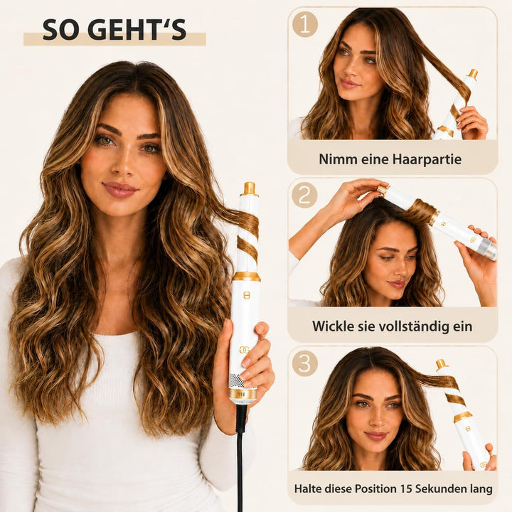 Airstyler 5-in-1, Multifunktionaler Hairstyler Set mit Warmluftbürste, Ionen Föhn, Professioneller H