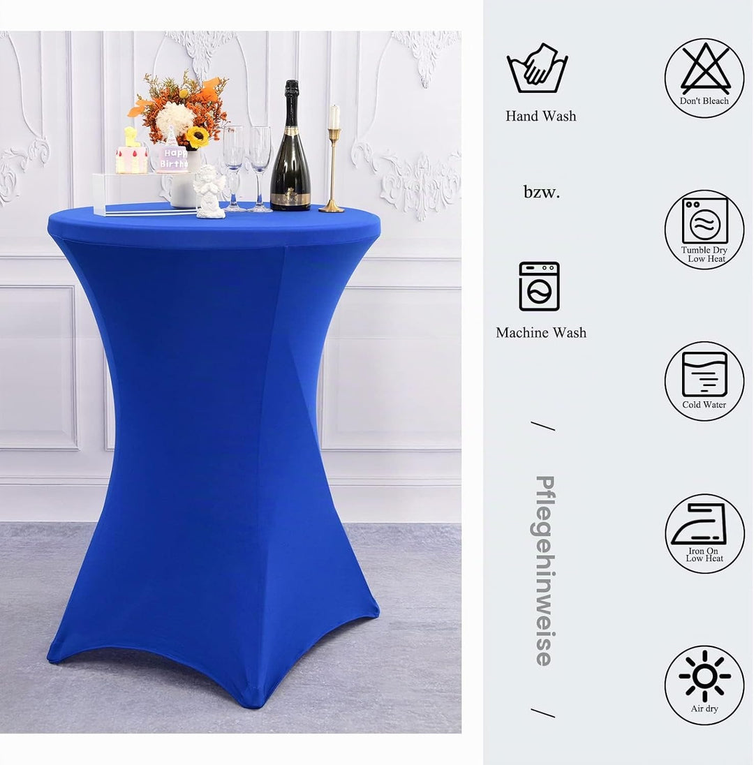 3 Packungen Blaue Cocktail-Tischabdeckung, rund, Spandex, 32 x 43 Zoll, rechteckige Cocktail-Ecken,