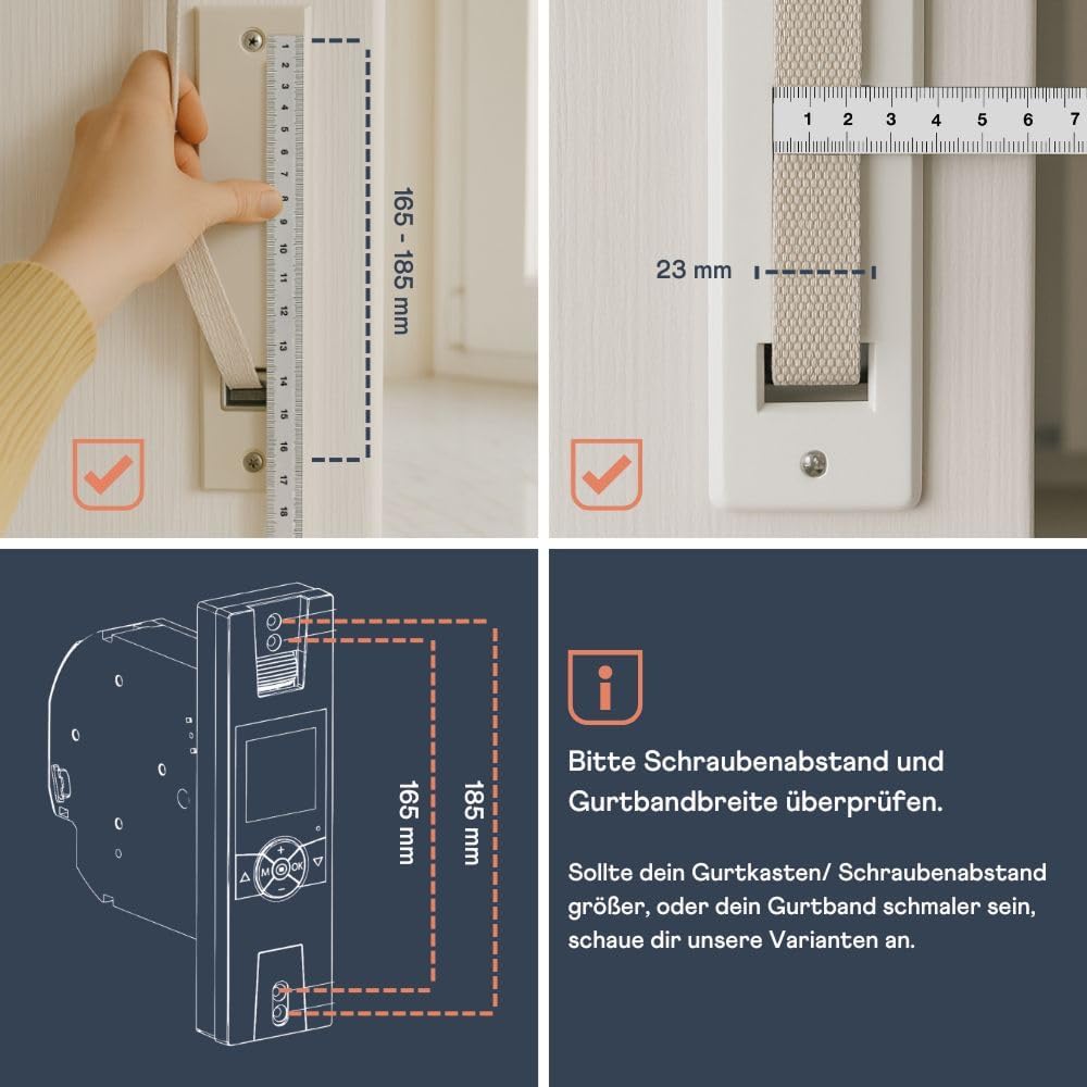 HOMEPILOT - Gurtwickler RolloTron Premium Smart | Elektrischer Gurtwickler mit Display zur bequemen
