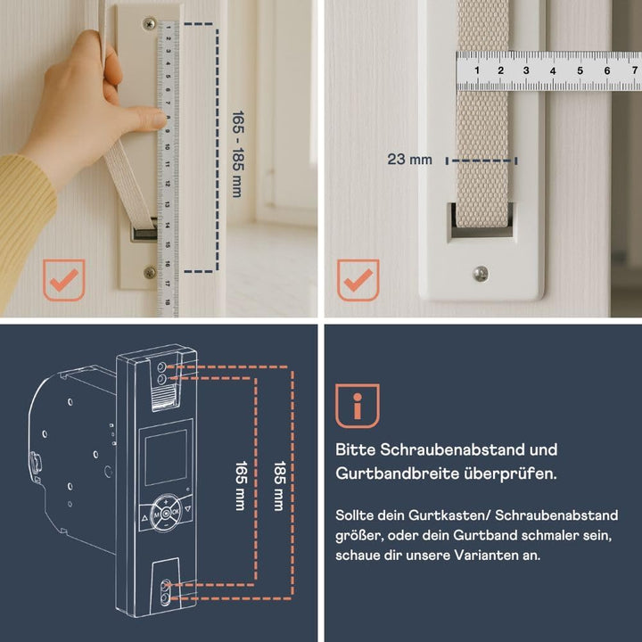 HOMEPILOT - Gurtwickler RolloTron Premium Smart | Elektrischer Gurtwickler mit Display zur bequemen