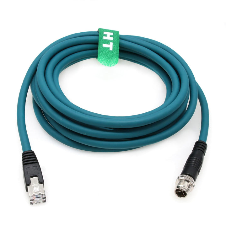 HangTon M12 Ethernet 8 Pin X-Code RJ45 CAT-7e GigE Kabel für Basler Cognex Industriekamera Sensor Co