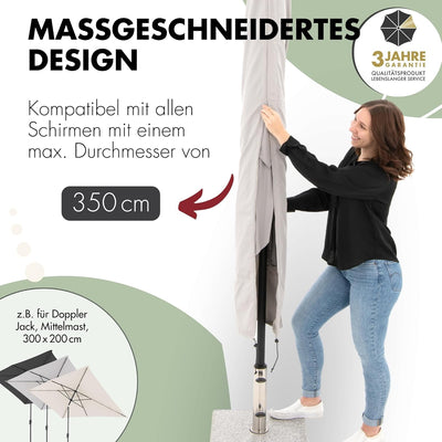 Doppler Gartenschirm Hülle Jack für Mittelmast-Schirm I Schutzhülle für Sonnenschirm mit max. Durchm